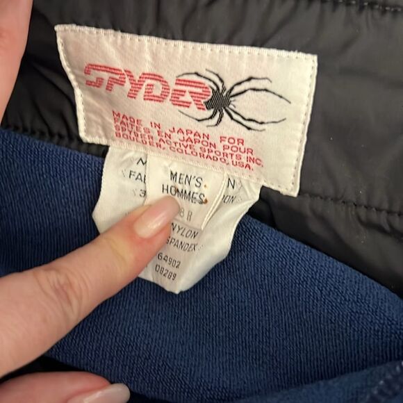 Spyder Ski Pants Mens 38 R Blue Snowboard Entrant Padded Thermal Japan Made - Picture 8 of 10